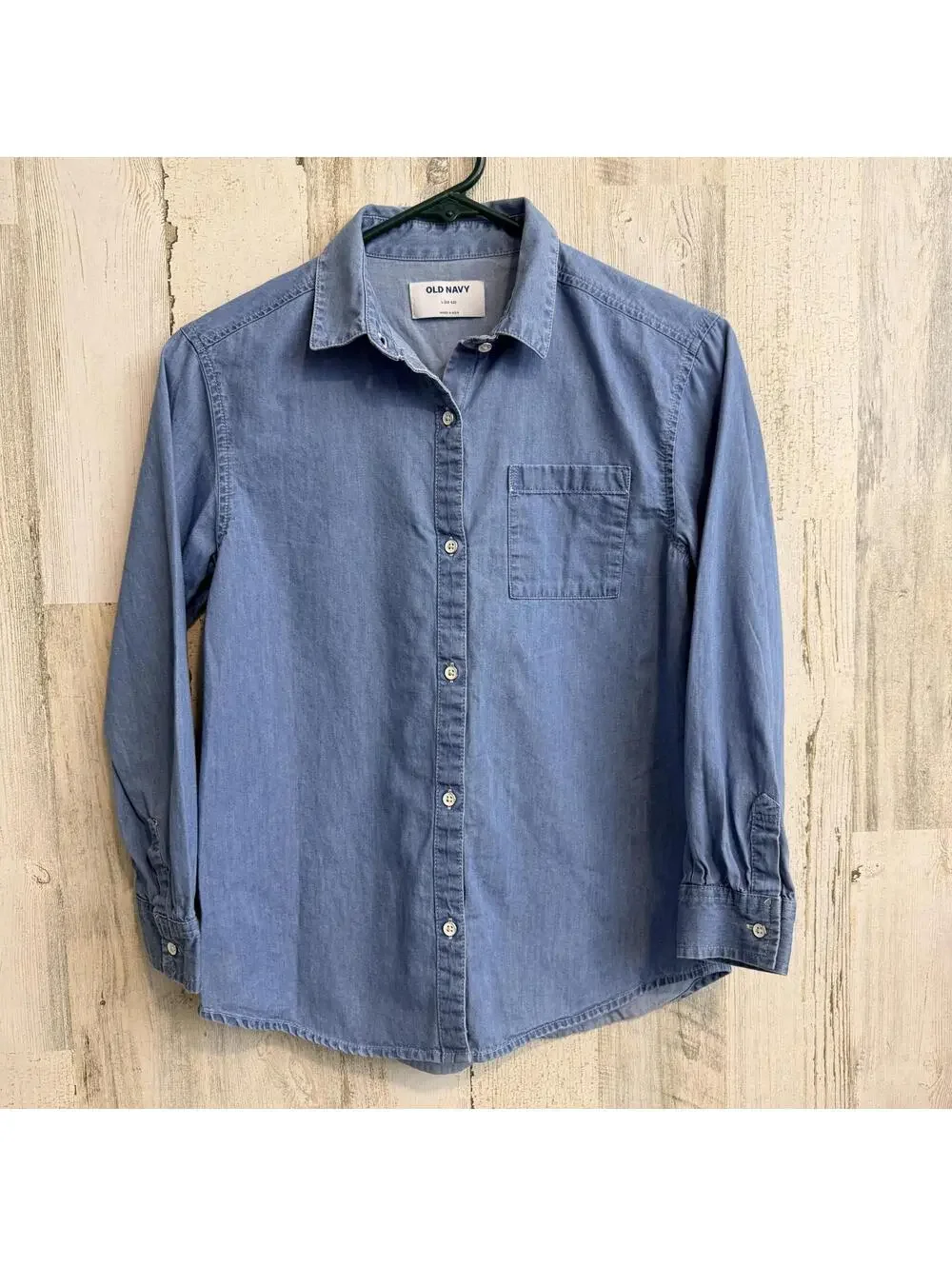 Old Navy Girls L(10-12) Light Blue Cotton Button-Up Shirt